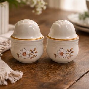 Vintage Cordella Japan Burnet Salt & Pepper Shakers Set Stoneware